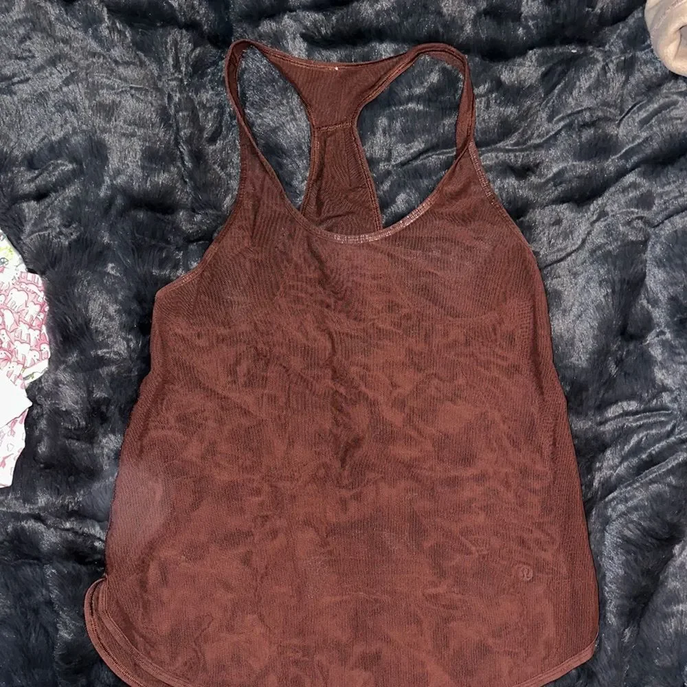 Lululemon running mesh tank - brownred